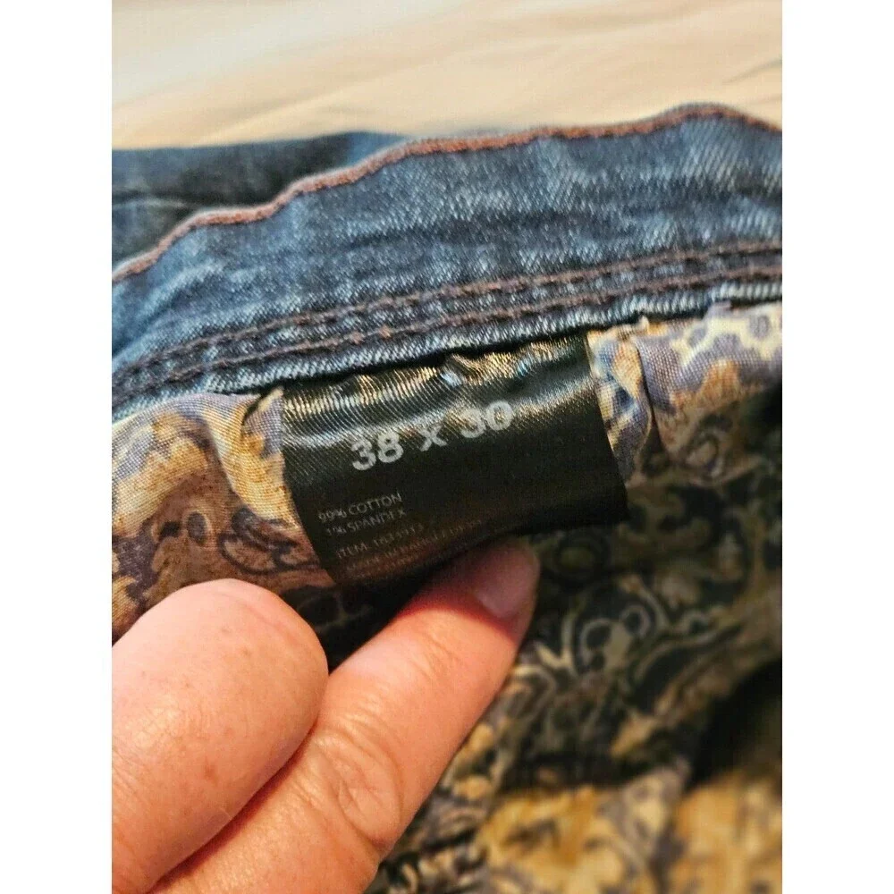 Copper & Oak Mens Jeans 38x30 ‎ Navy Blue Relaxed Fit Straight